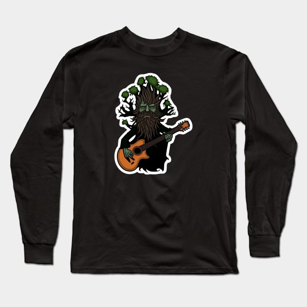 Ent Rocker - A bearded ent playing guitar - Fantasy Long Sleeve T-Shirt by Fenay-Designs